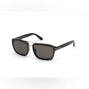 Men's Tom Ford Black with Gold Accents Square Sunglasses